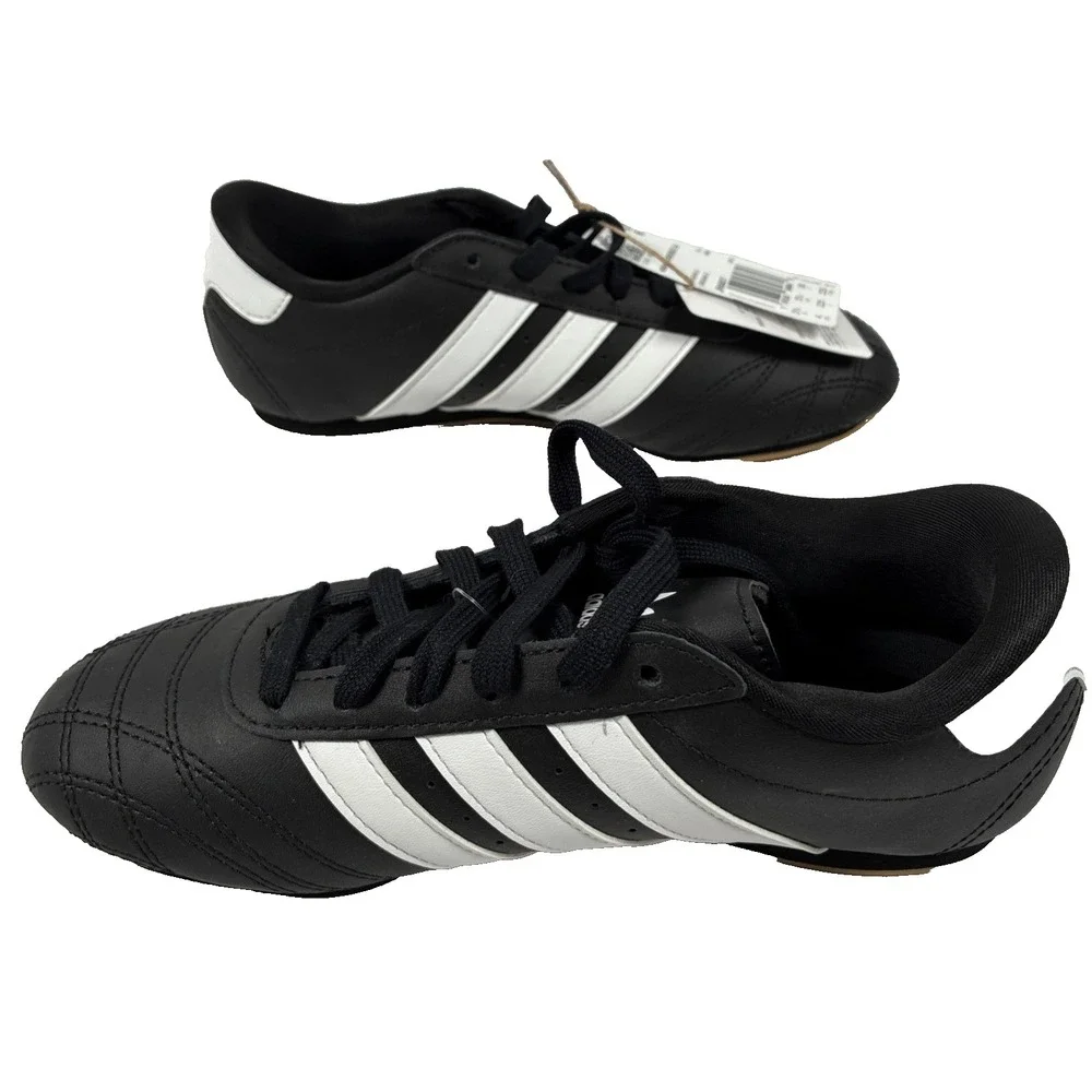 New Adidas Taekwondo Shoes Sneakers Lace J Kids Size 4 Black/White Unisex JR6807